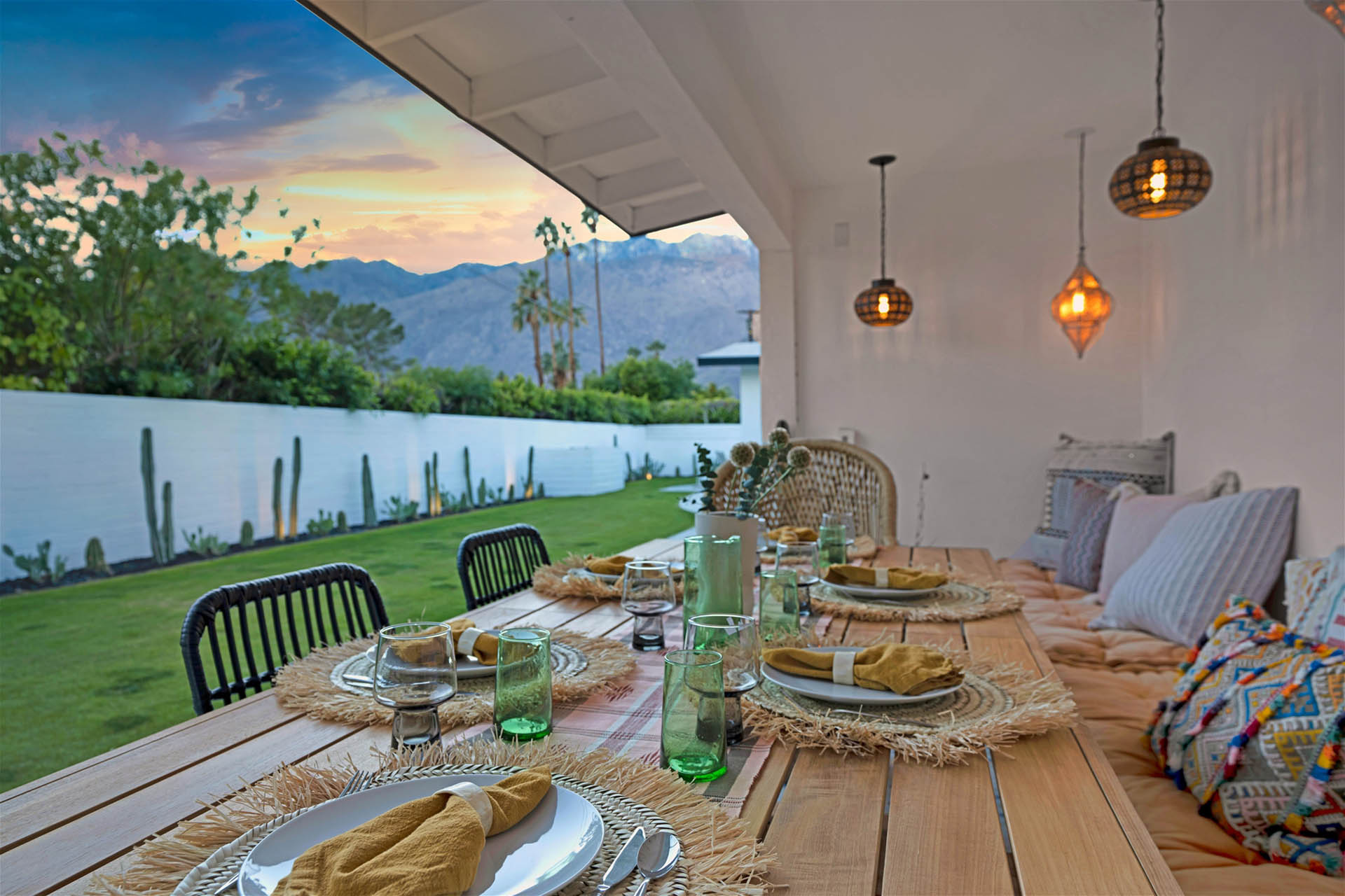 Patio Dining at one of our Palm Springs Vacation Rentals